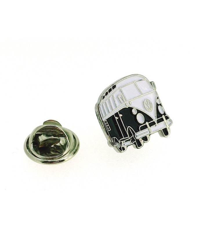 Pin de Solapa Furgoneta Camper Volkswagen VW Flower Power Negra