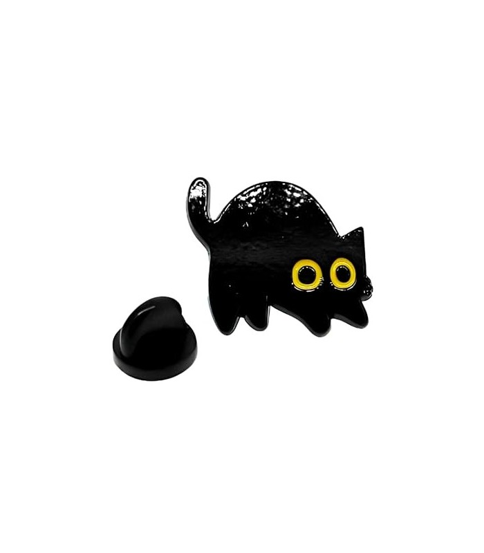 Pin de Solapa Gato Negro Erizado 18mm