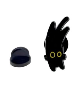 Pin de Solapa Gato Negro Tumbado 18mm