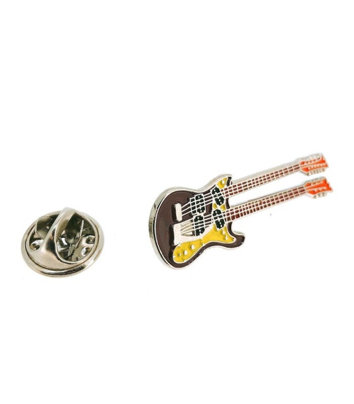 Pin de Solapa Guitarra Eléctrica Doble Mástil