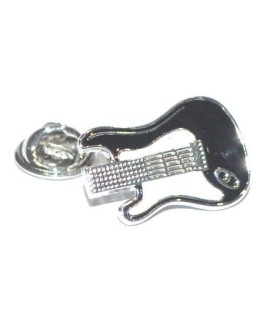 Pin de Solapa Guitarra Eléctrica Negra y Blanca