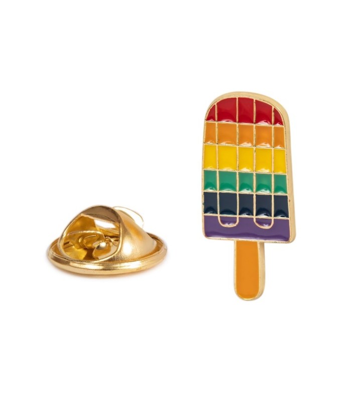 Pin de solapa helado arcoíris LGTBI - 36x15mm - orgullo gay