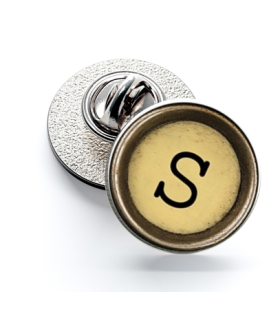 Pin de Solapa Magglass Boton de Maquina de Escribir Letra Letter S Mod 2 16mm