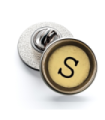 Pin de Solapa Magglass Boton de Maquina de Escribir Letra Letter S Mod 2 16mm