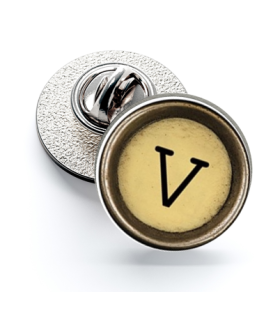Pin de Solapa Magglass Boton de Maquina de Escribir Letra Letter V Mod 2 16mm