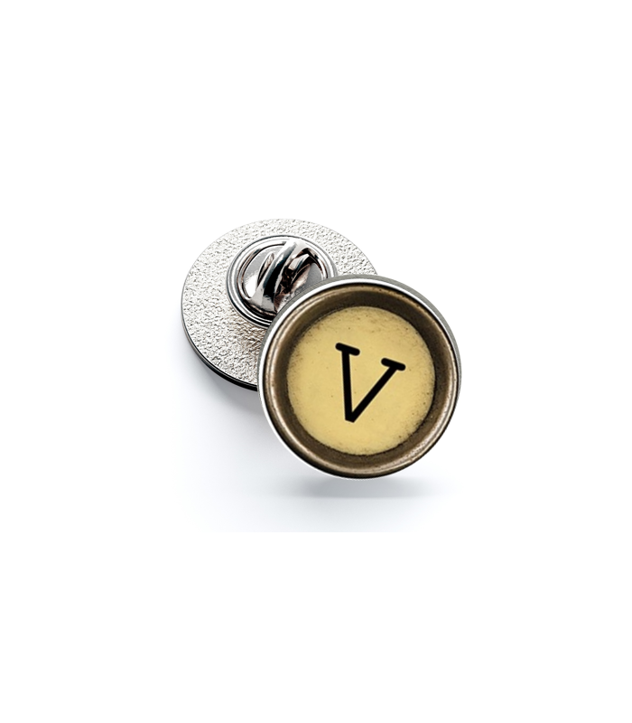 Pin de Solapa Magglass Boton de Maquina de Escribir Letra Letter V Mod 2 16mm
