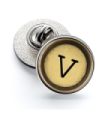 Pin de Solapa Magglass Boton de Maquina de Escribir Letra Letter V Mod 2 16mm
