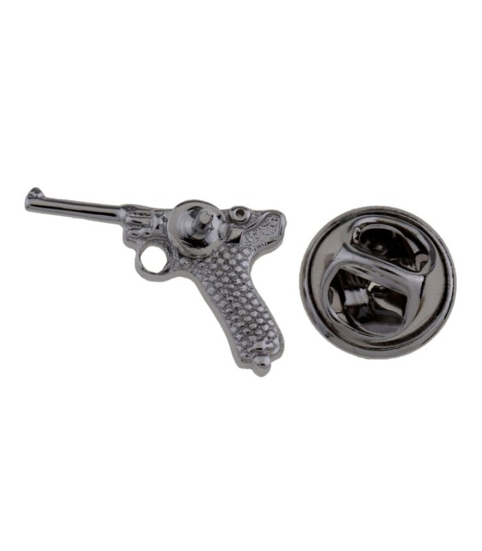 Pin de Solapa Pistola Luger Acero Negro