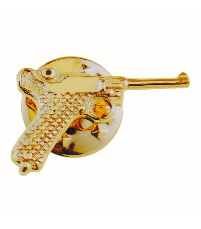 Pin de Solapa Pistola Luger Dorado