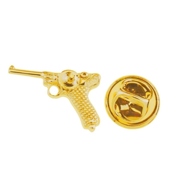 Pin de Solapa Pistola Luger Dorado