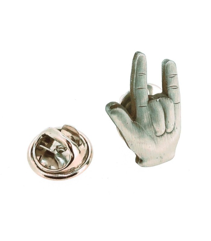 Pin de Solapa Saludo Heavy Metal