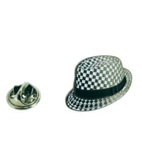 Pin de Solapa Sombrero con Cuadros