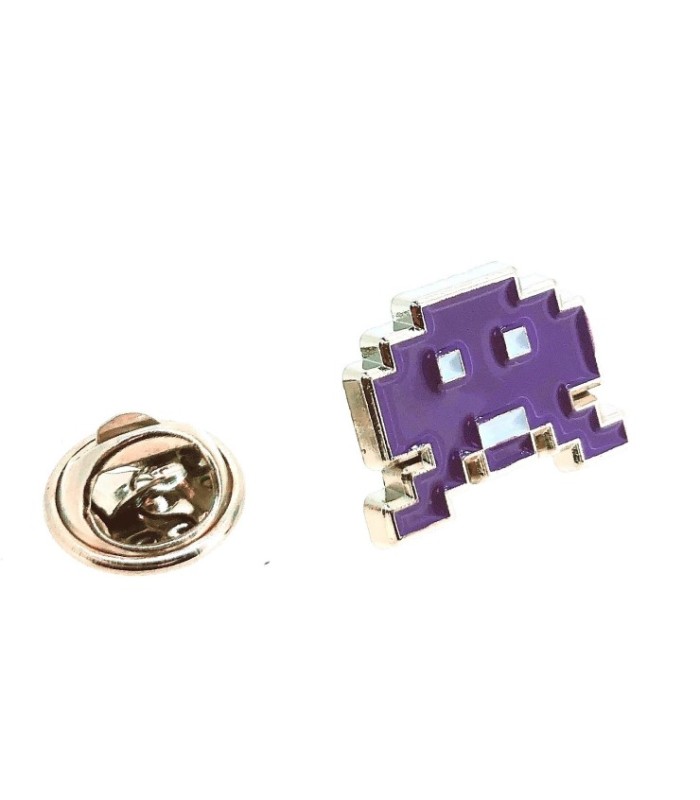 Pin de Solapa Space Invaders 8 bits Purple