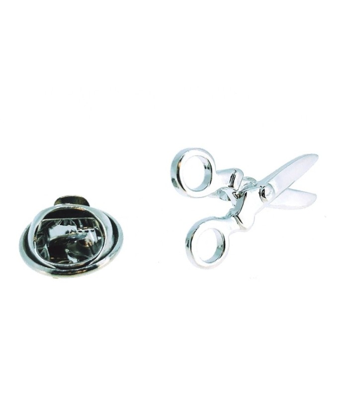 Pin de Solapa Tijeras Plateadas