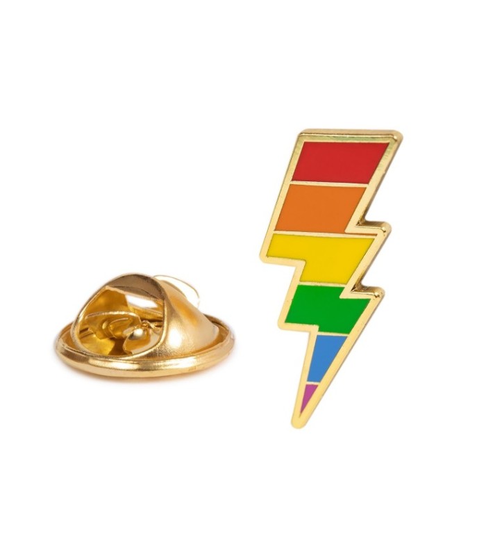 Pin rayo arcoíris representando el Orgullo lgtb - 30x10mm - Pin del orgullo gay