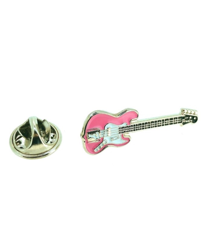 Pink Fender Stratocaster Guitar 30 mm x 10 mm Pin