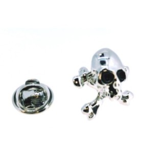 Silver and Black Skull Model IV Pin