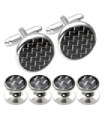 Stud Set Botones de Esmoquin y Gemelos Black and Steel Mosaic