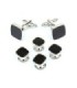 Stud Set Botones de Esmoquin y Gemelos Black Elegant Square