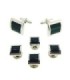 Stud Set Botones de Esmoquin y Gemelos Black Stone and Steel