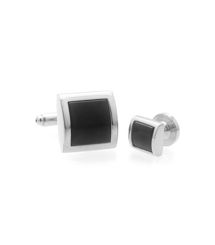 Stud Set Botones de Esmoquin y Gemelos Black Stone and Steel