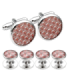 Stud Set Botones de Esmoquin y Gemelos Pink Mosaic