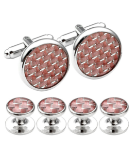 Stud Set Botones de Esmoquin y Gemelos Pink Mosaic