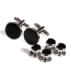Stud Set Botones de Esmoquin y Gemelos Sterling Plated and Black Onix