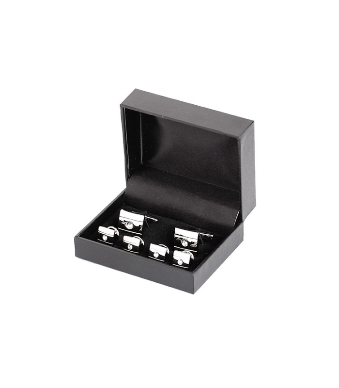Stud Set Botones de Esmoquin y Gemelos Stripes and Crystal