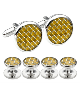 Stud Set Botones de Esmoquin y Gemelos Yellow Mosaic
