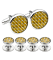 Stud Set Botones de Esmoquin y Gemelos Yellow Mosaic