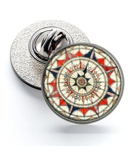 Wind Rose and Navigation Nº6 16mm Magglass Pin