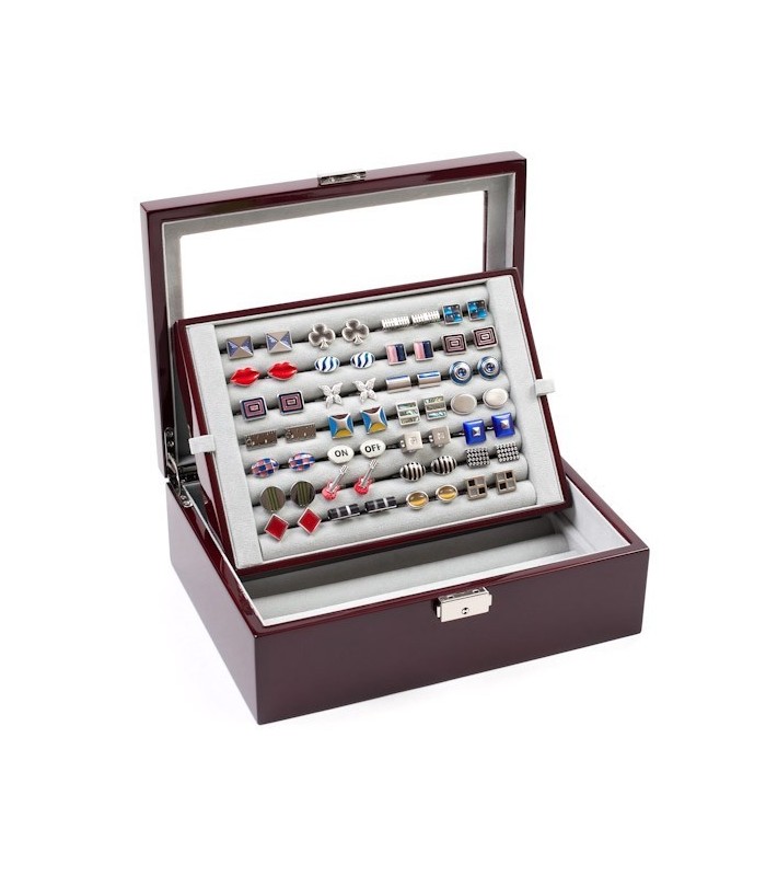 Caja de Coleccionista de Gemelos 70 pares Color Granate