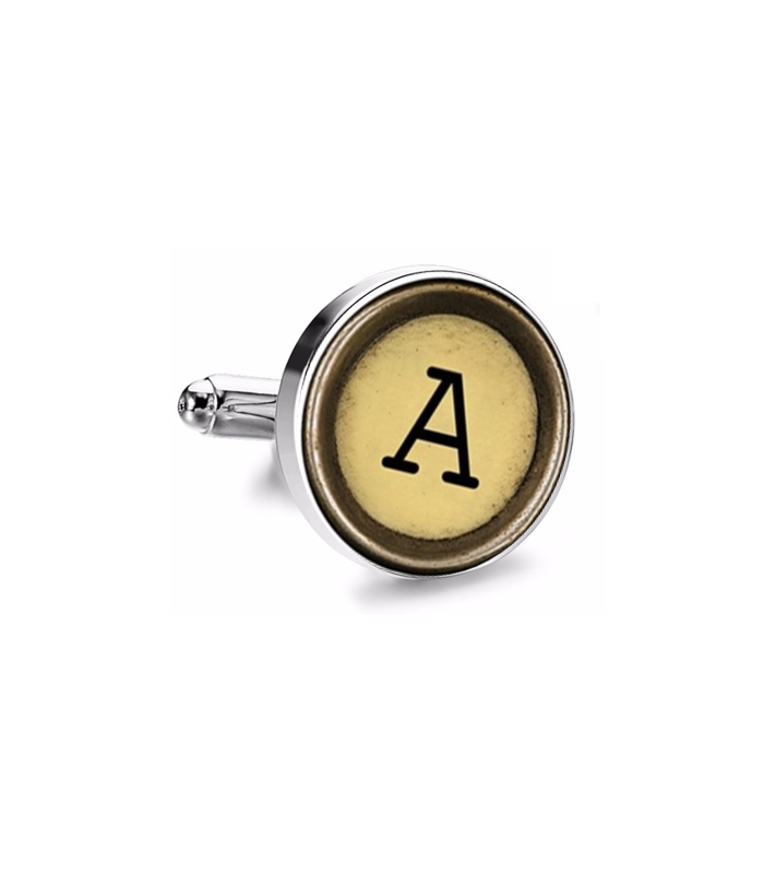 Gemelo de Camisa Magglass Boton de Maquina de Escribir Letra Letter A Mod 2 Medio Par