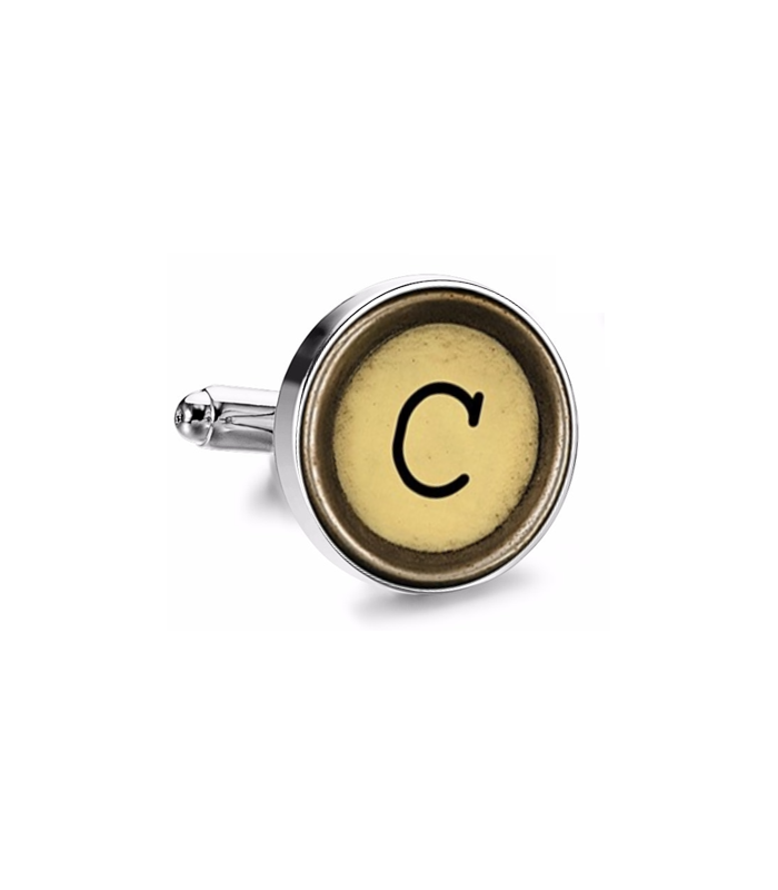 Gemelo de Camisa Magglass Boton de Maquina de Escribir Letra Letter C Mod 2 Medio Par