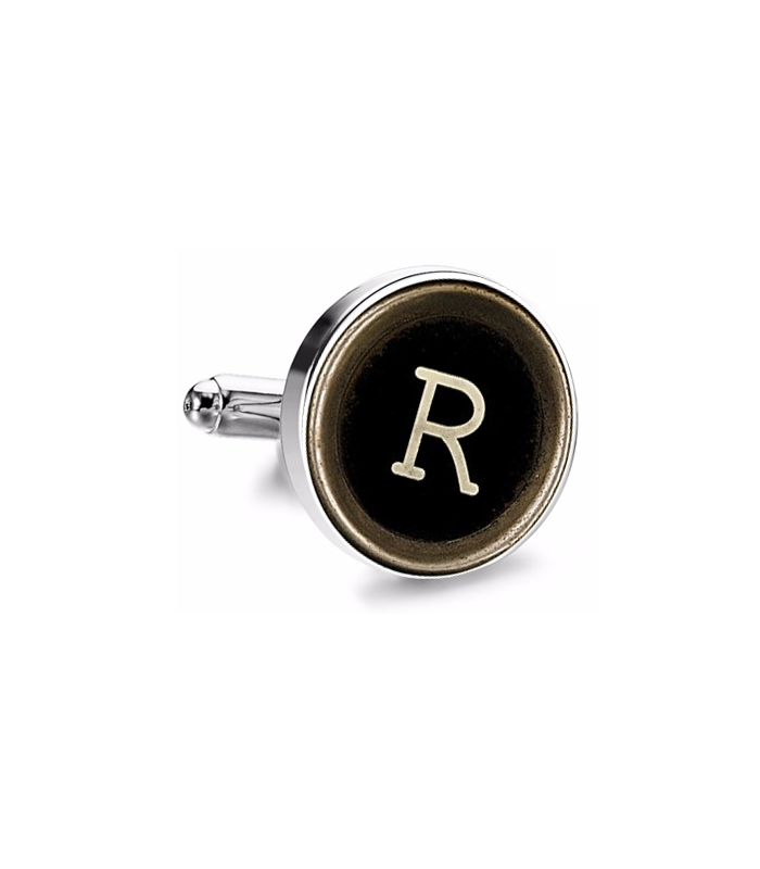 Gemelo de Camisa Magglass Boton de Maquina de Escribir Letra Letter R Medio Par