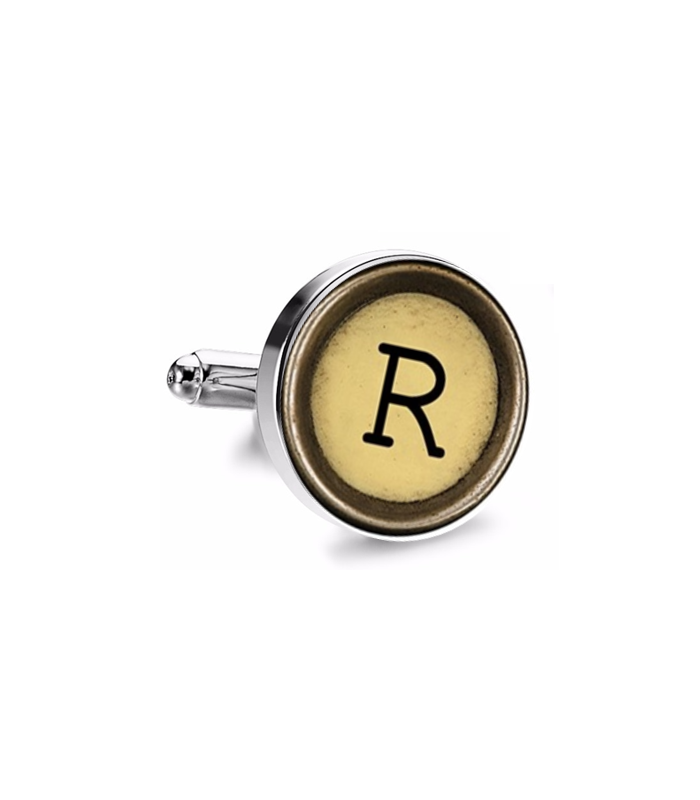 Gemelo de Camisa Magglass Boton de Maquina de Escribir Letra Letter R Mod 2 Medio Par