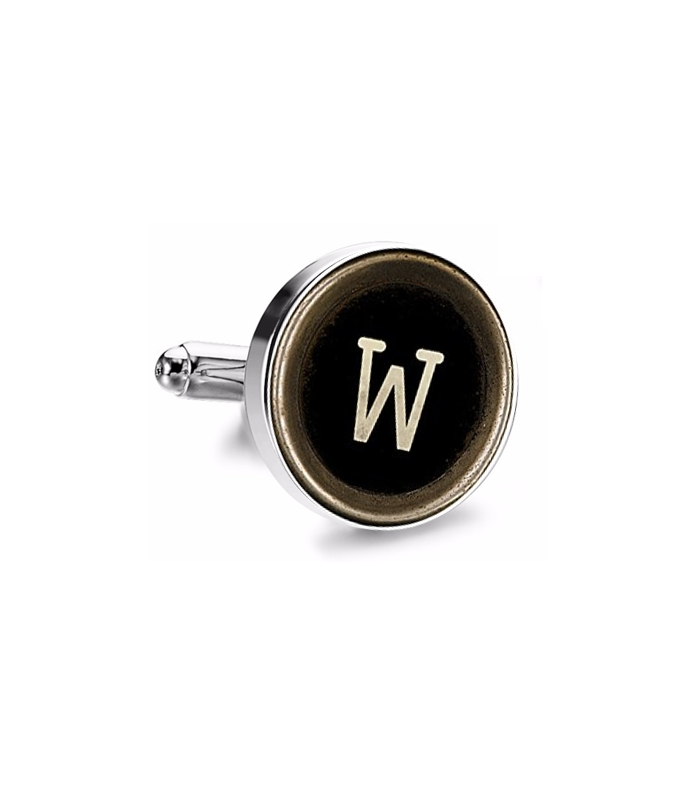 Gemelo de Camisa Magglass Boton de Maquina de Escribir Letra Letter W Medio Par