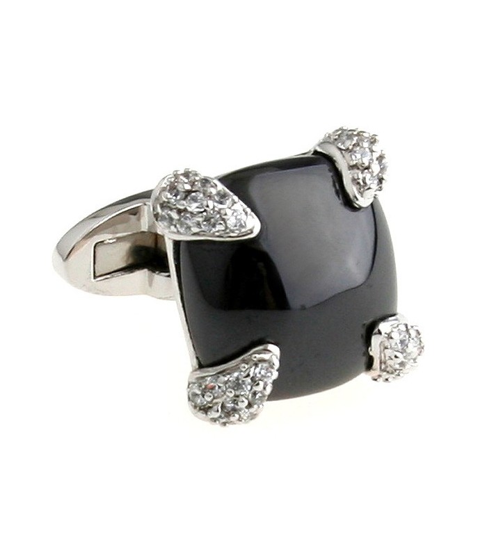 Gemelos Black Stone Plated Engarced II