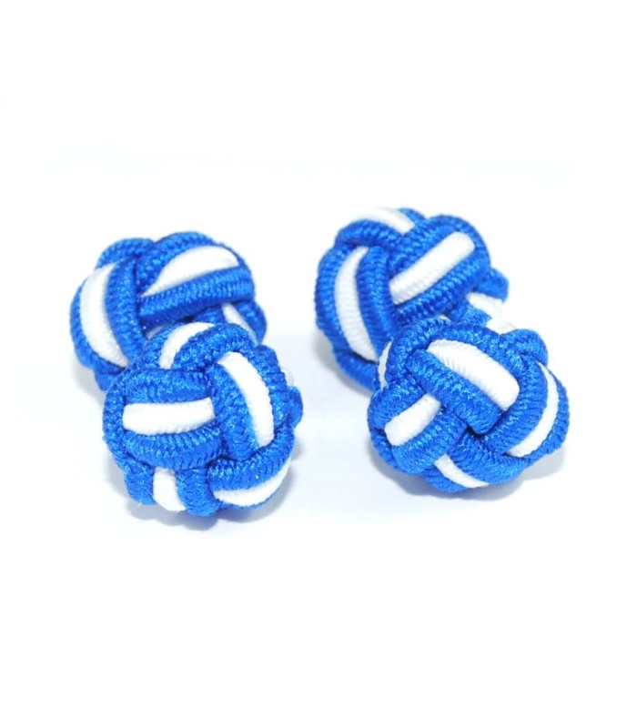 Gemelos Borla Bola Azul y Blanco