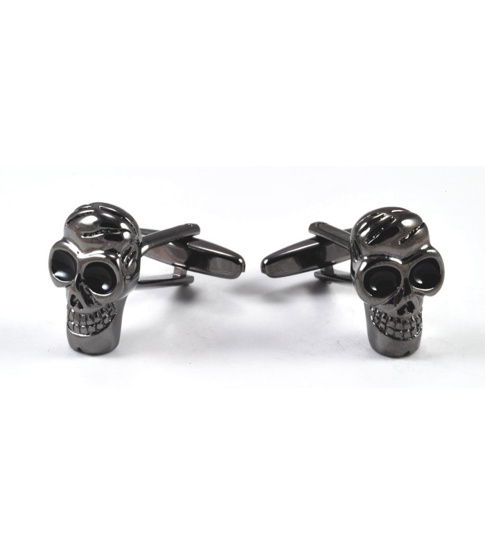 Gemelos Calavera Acero Negro