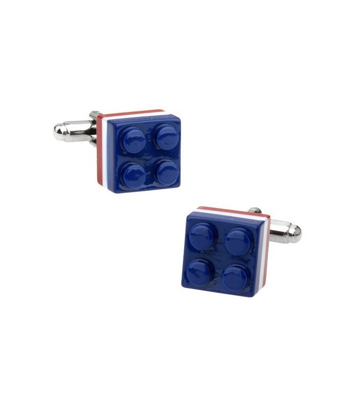 Gemelos de Camisa Brick Tricolor Azul Blanco y Rojo