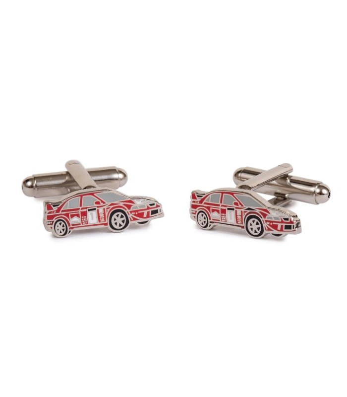 Gemelos de camisa coches de carrera rojos - 20x7mm