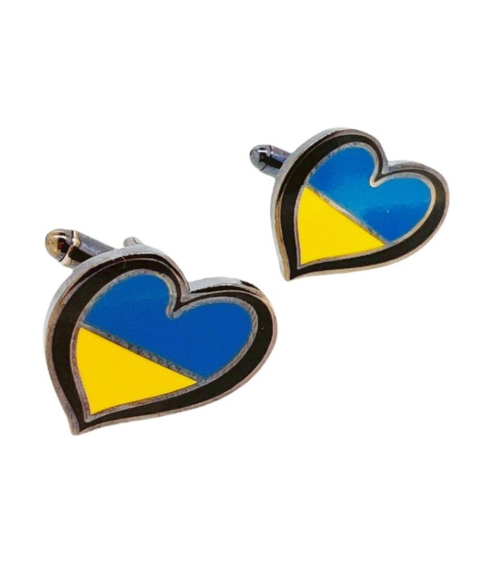 Gemelos de Camisa Corazón con bandera de ucrania - juntos con ucrania.