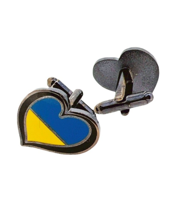 Gemelos de Camisa Corazón con bandera de ucrania - juntos con ucrania.