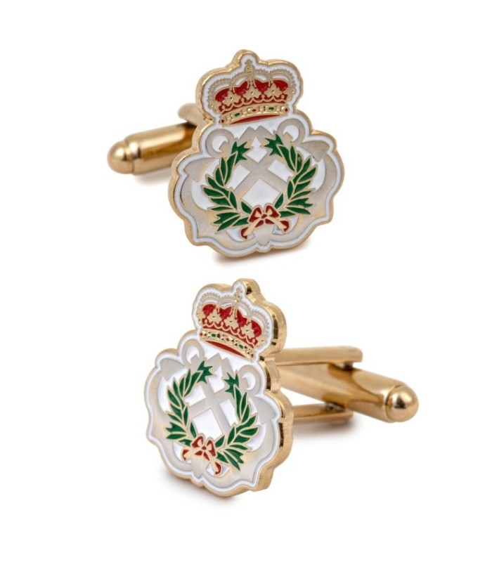 Gemelos de Camisa del Escudo de la Escuela Naval Militar 18 mm