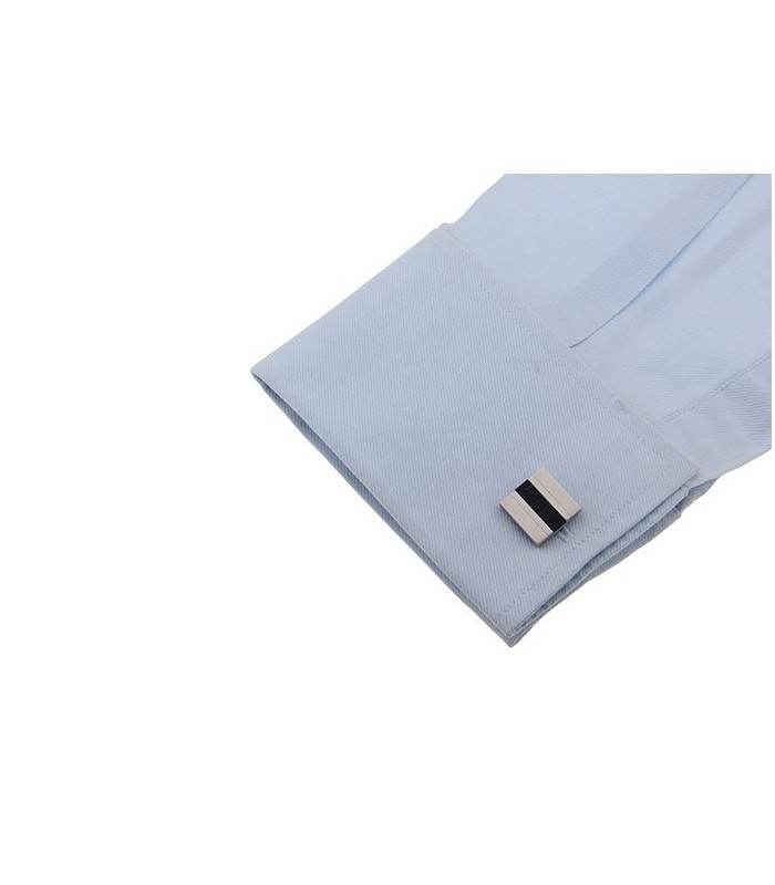 Gemelos de Camisa Diseño Cuadrado Linea Negra 17x17mm