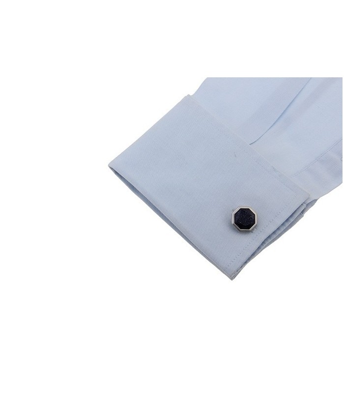 Gemelos de Camisa Diseño Octogonal Negro mod 2 17x17mm