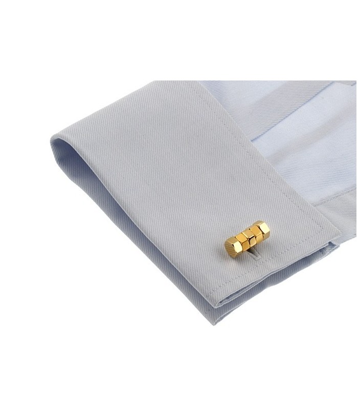 Gemelos de Camisa Diseño Tuercas Doradas 19x8mm