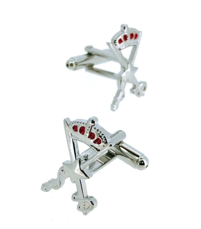 Gemelos de Camisa Emblema de General de Brigada Acero